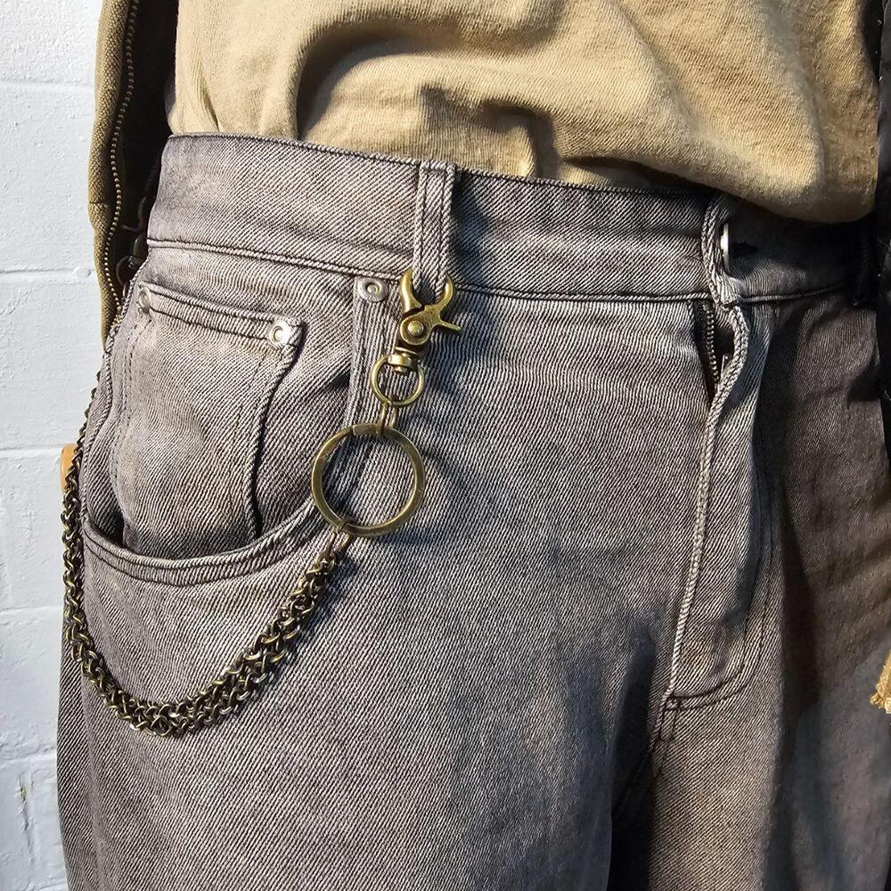 Wallet Chain y2k Fine Curb Link Oxidized Brass
